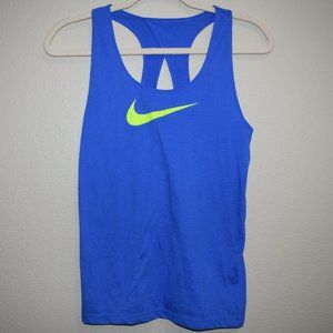 NIKE Dri-Fit Sleeveless Racer Back Tank Top Shirt Keyhole Tee Swoosh M33